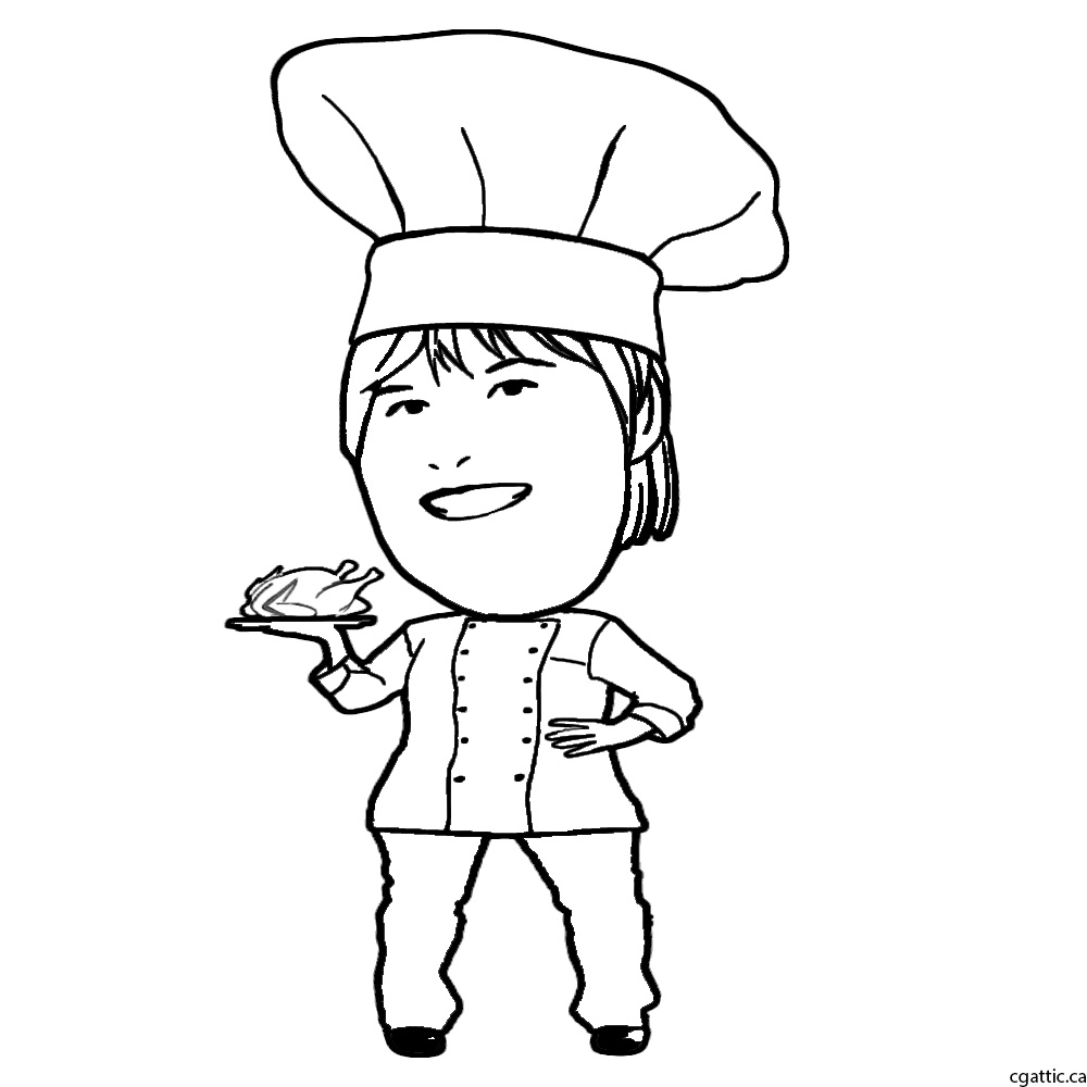 1000x1000 Cartoon Chef Drawing In 4 Steps With Photoshop
