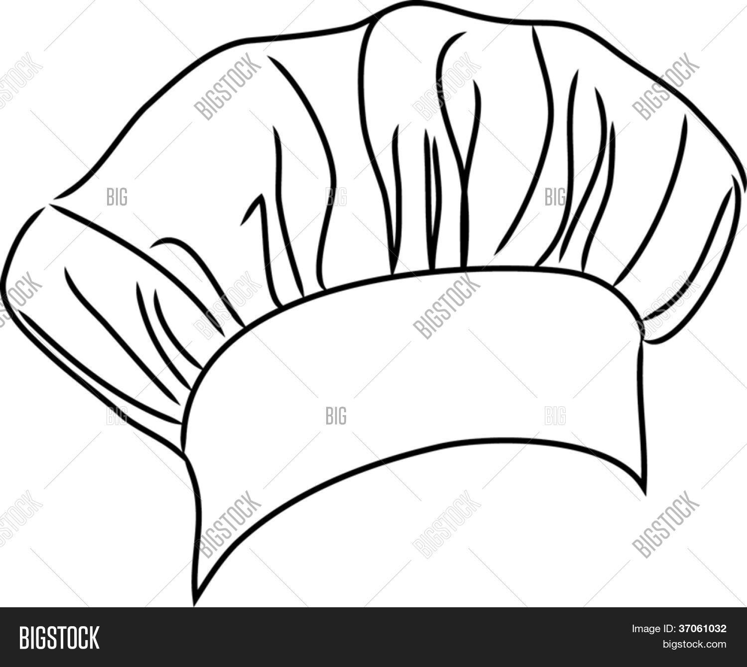 1500x1340 Chef Hat Vector Line Drawing Vector Amp Photo Bigstock