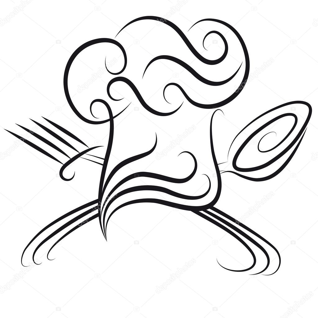 1024x1024 Chef Hat With Spoon And Fork Stock Vector Svetap