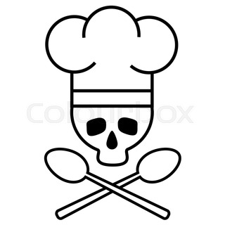 320x320 Ornate Chef Hat With Spoon And Fork Icon For Menu. Drink Art