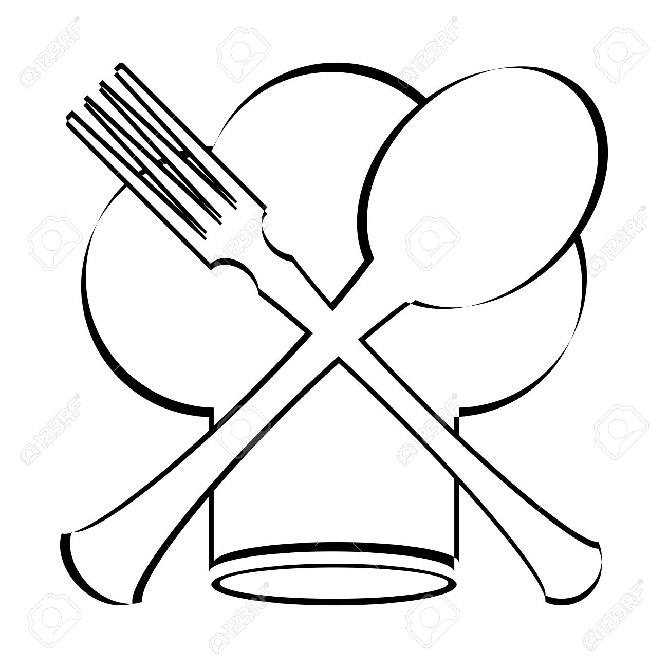 1300x1300 Chef Hat With Spoon, Fork And Knife Clipart Station