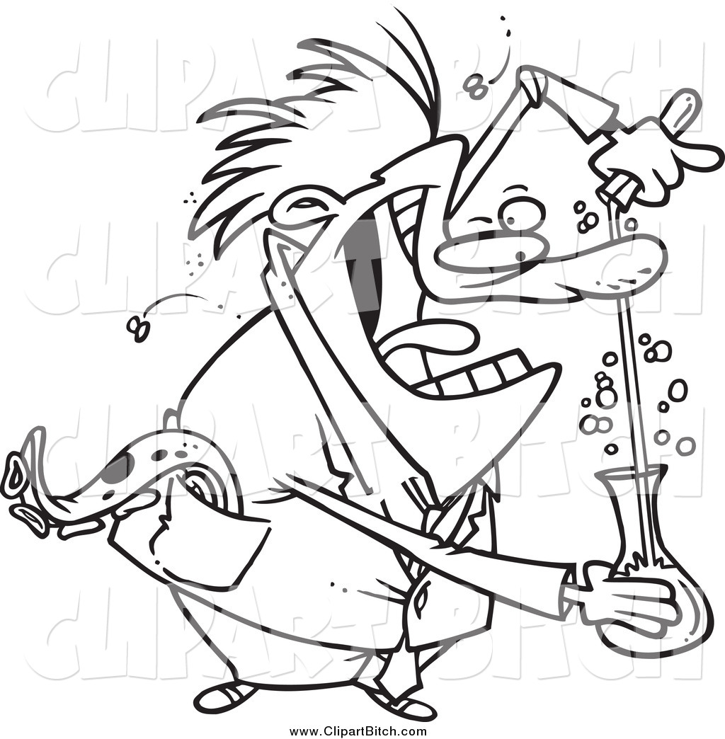 1024x1044 Clip Vector Cartoon Art Of A Lineart Mad Scientist Mixing