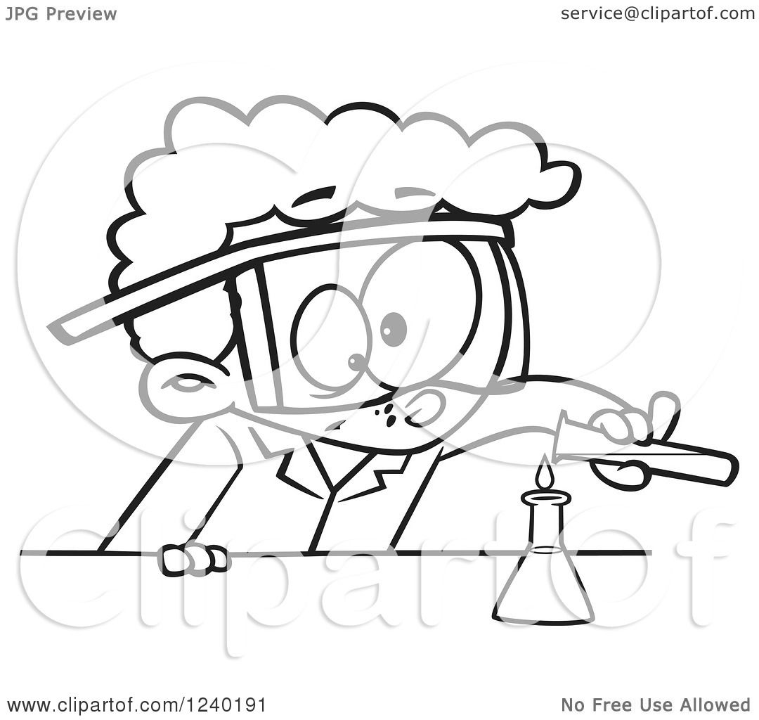 1080x1024 Clipart Of A Black And White Boy Scientist Pouring Chemicals Into