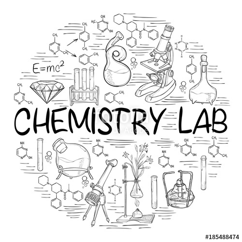 500x500 Chemistry Lab Sketch Banner Stock Image And Royalty Free Vector