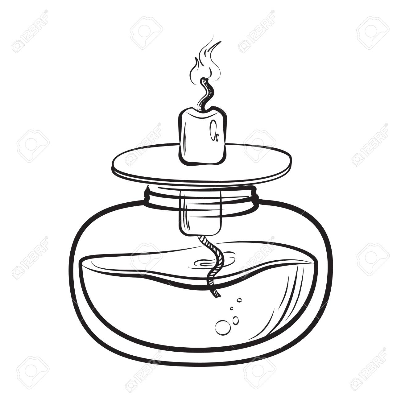 1300x1300 Sketch Of Spirit Lamp Chemical Burner Royalty Free Cliparts