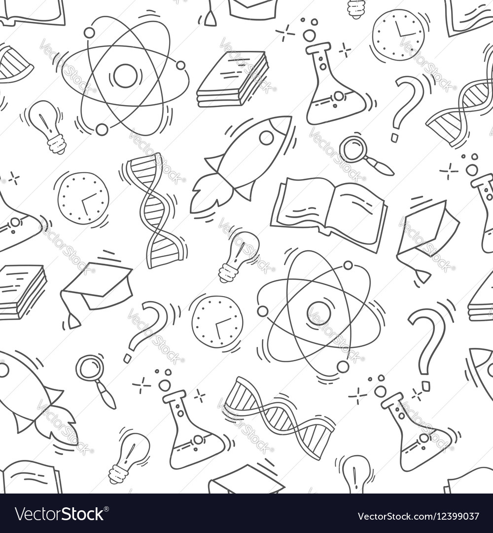 1000x1080 Hand Drawn Science Seamless Pattern. Chemistry Sketch Background