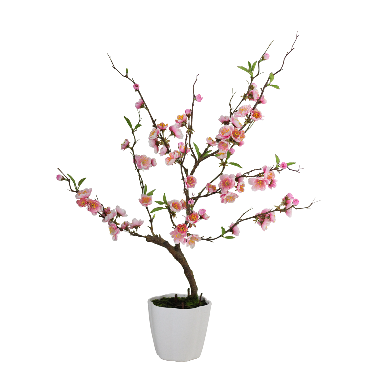 1500x1500 Pink Artificial Ming Cherry Blossom Tree In Pot