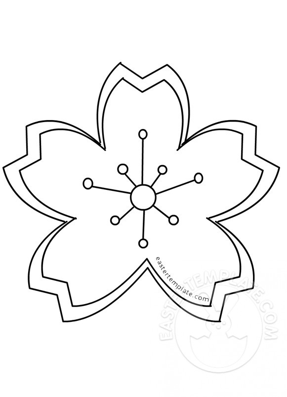 581x803 Cherry Blossom Coloring Page Easter Template