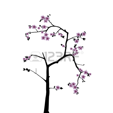 450x450 Pink Cherry Blossom Sakura Flowers In A Japanese Style Royalty