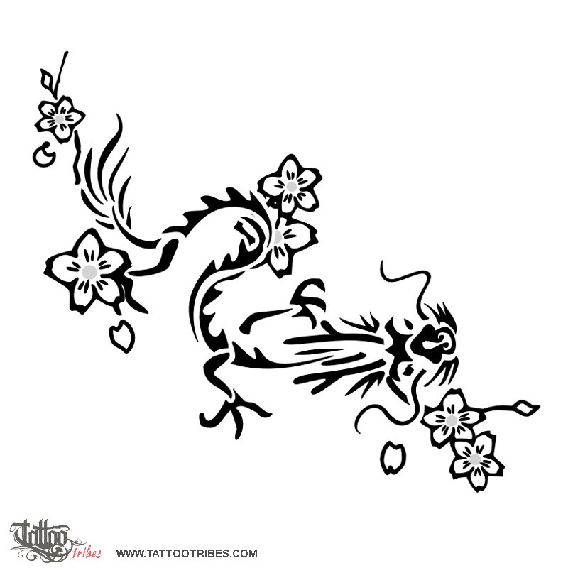 800x800 Tattoo Of Dragon And Cherry Blossoms, Splendour, Life Tattoo