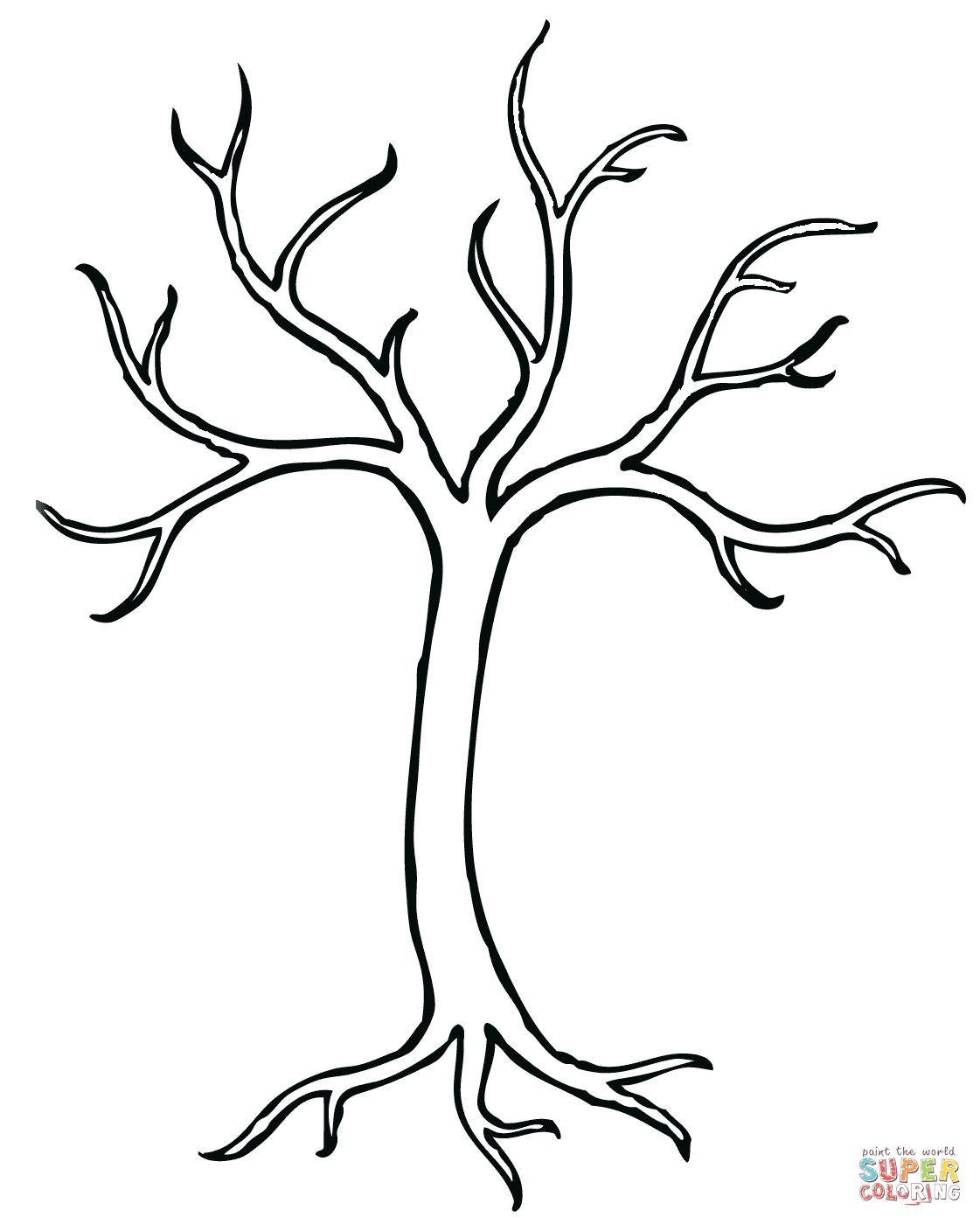 1121x1400 Bare Tree Coloring Page Free Printable Coloring Pages