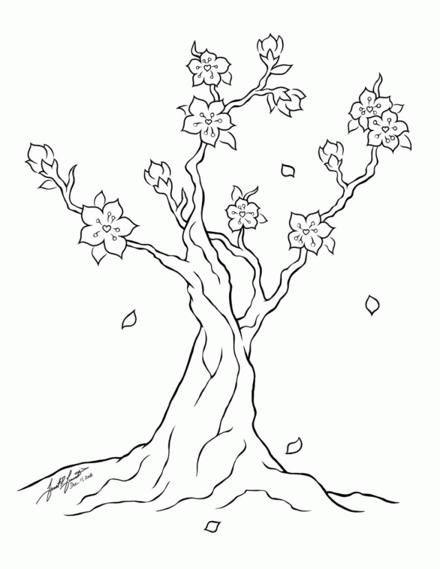 640x828 Cherry Blossom Coloring Pages Many Interesting Cliparts