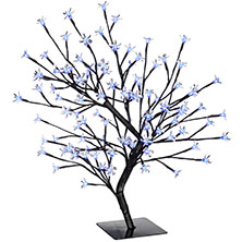 222x222 Pre Lit Illuminated Cherry Blossom Tree 96 Led 2ft White Blue Red