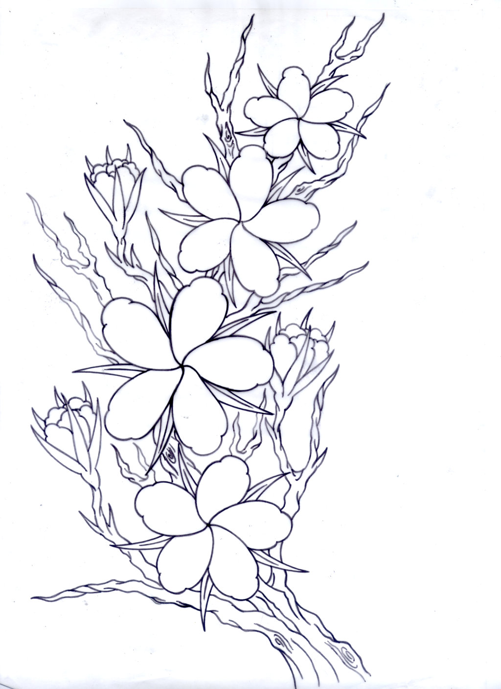 1024x1409 Spiral Cherry Blossom By Micaeltattoo