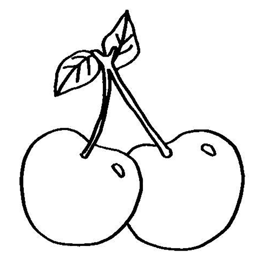 900x933 Coloring Small Cherry Fruit Sweet Fruits Coloring Pages