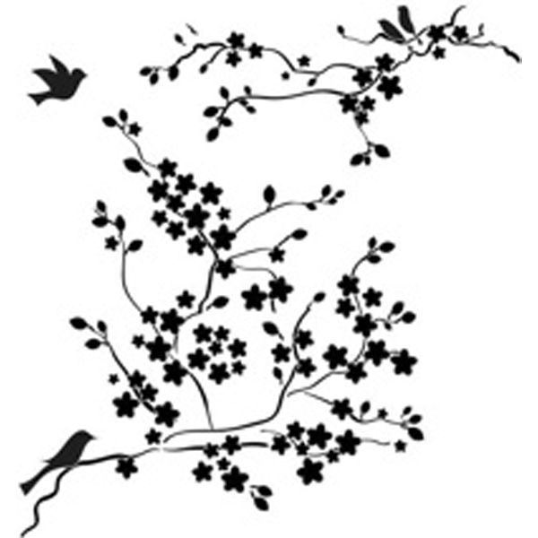 600x600 The Crafter's Workshop Cherry Blossoms Stencil