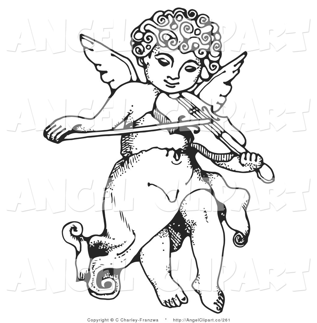 1024x1044 Clip Art Of An Innocent Cherub Angel With Curly Hair, Flying