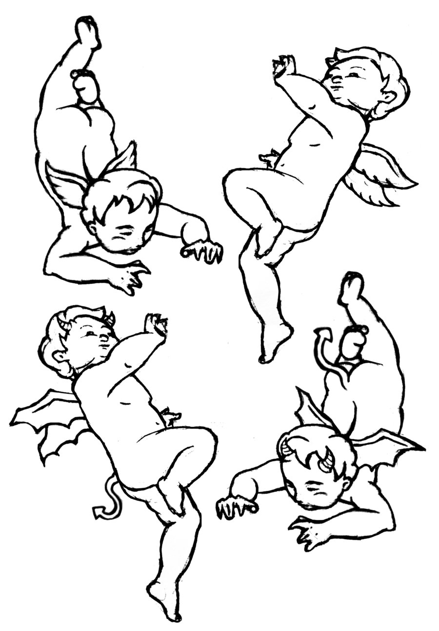 900x1293 Cherubs And Demons By Hatestock
