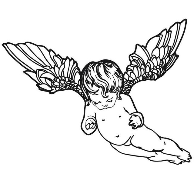 640x640 Billedresultat For Cherub Line Drawing Watercolor