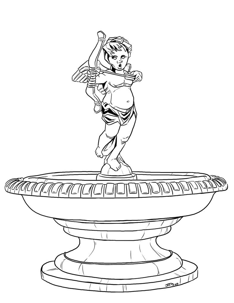 786x1017 Cherub Fountain By Prodigyduck