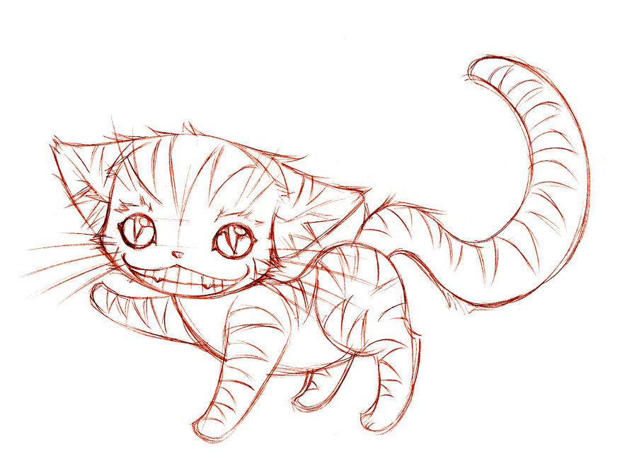 900x672 The Cheshire Cat Sketch By Sureya