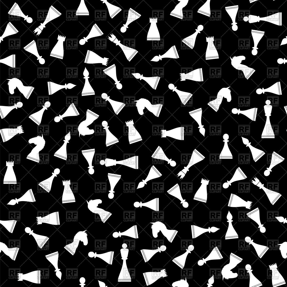 1200x1200 White Chess Pieces Seamless Pattern Royalty Free Vector Clip Art