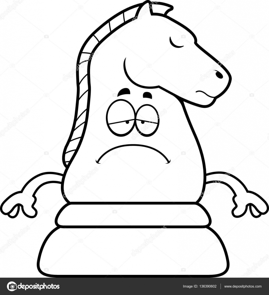 932x1024 Sad Cartoon Chess Knight Stock Vector Cthoman