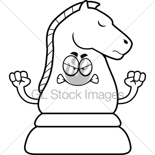 500x500 Angry Cartoon Chess Knight Gl Stock Images