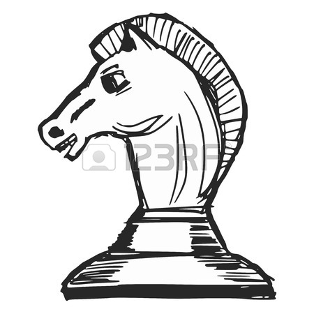 450x450 Hand Drawn, Sketch, Cartoon Illustration Of A Chess Figure Royalty