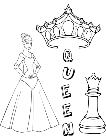 371x480 Queen Chess Piece Coloring Page Free Printable Coloring Pages