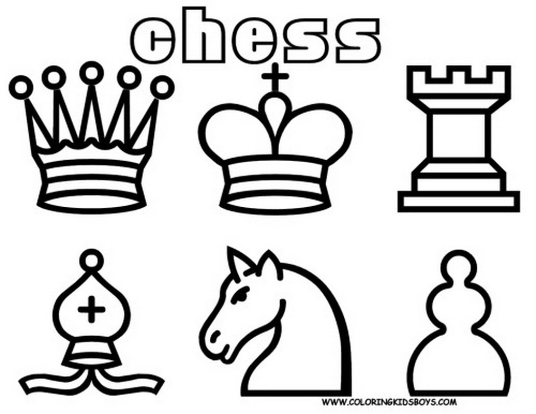 1048x809 Pages Print All Chess Pieces Free Coloring Game 553817 Coloring