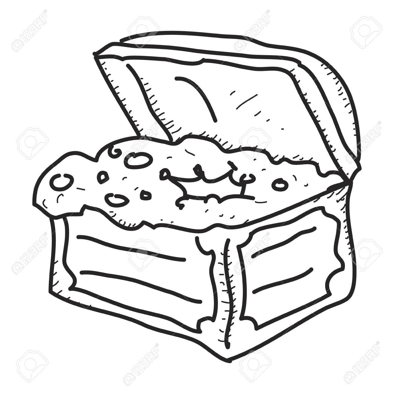1300x1300 Simple Doodle Of A Hand Drawn Treasure Chest Royalty Free Cliparts
