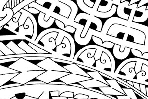 300x200 Chest Tattoo In Marquesansamoanpolynesian Style