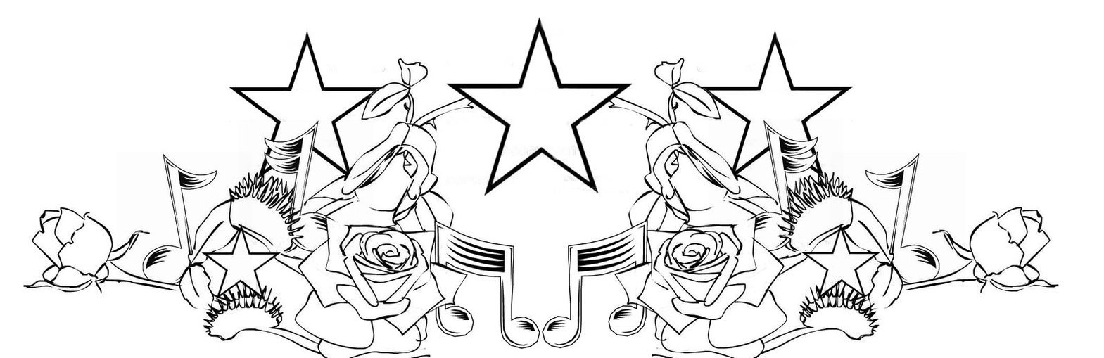 1569x509 Symmetrical Stars And Flowers Chest Piece Tattoo By Theonlytime