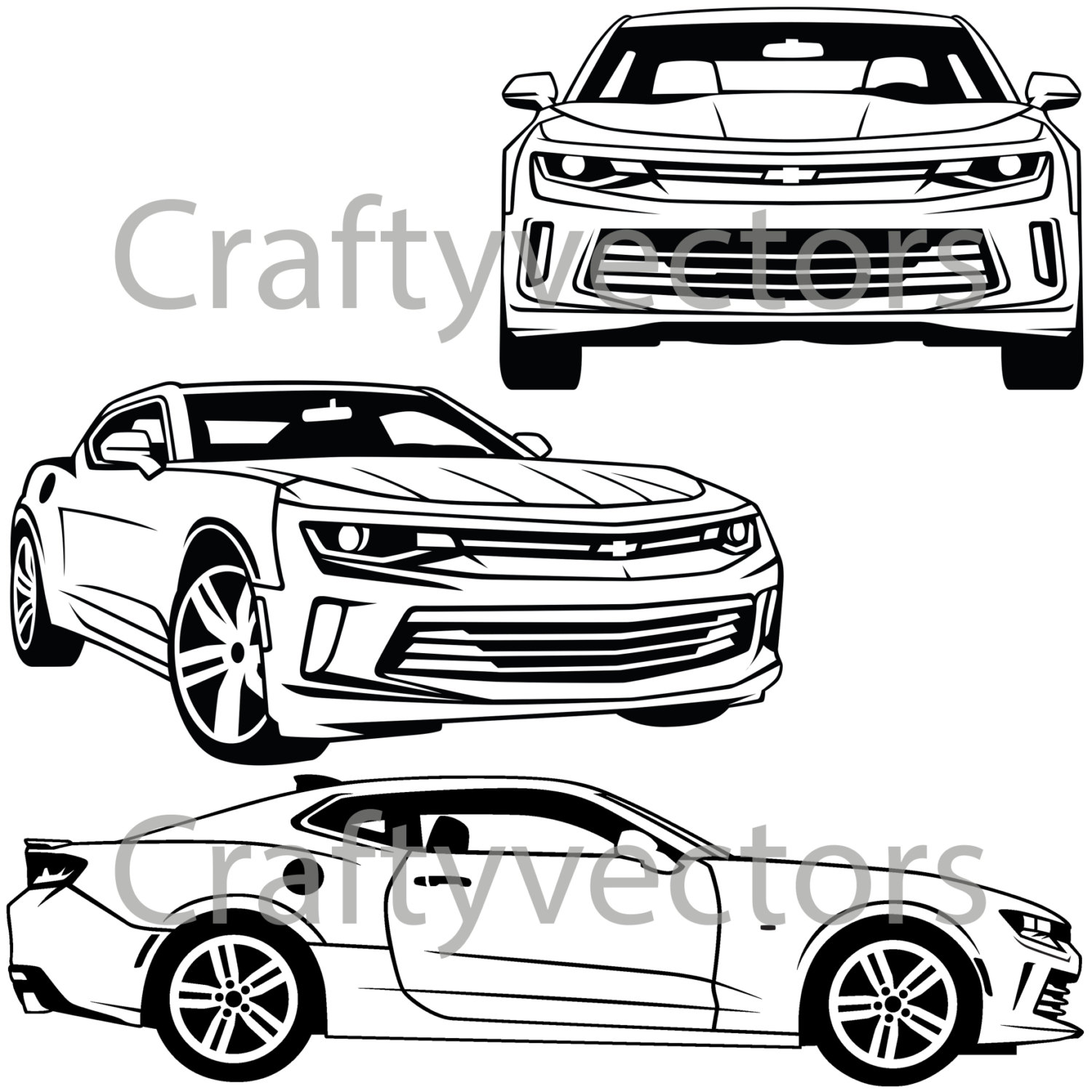 1500x1500 Chevrolet Camaro 2016 Vector Svg Cut File