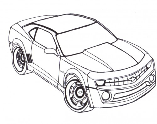 500x394 Racing Car Chevy Camaro Coloring Page Coloring Pageslineart
