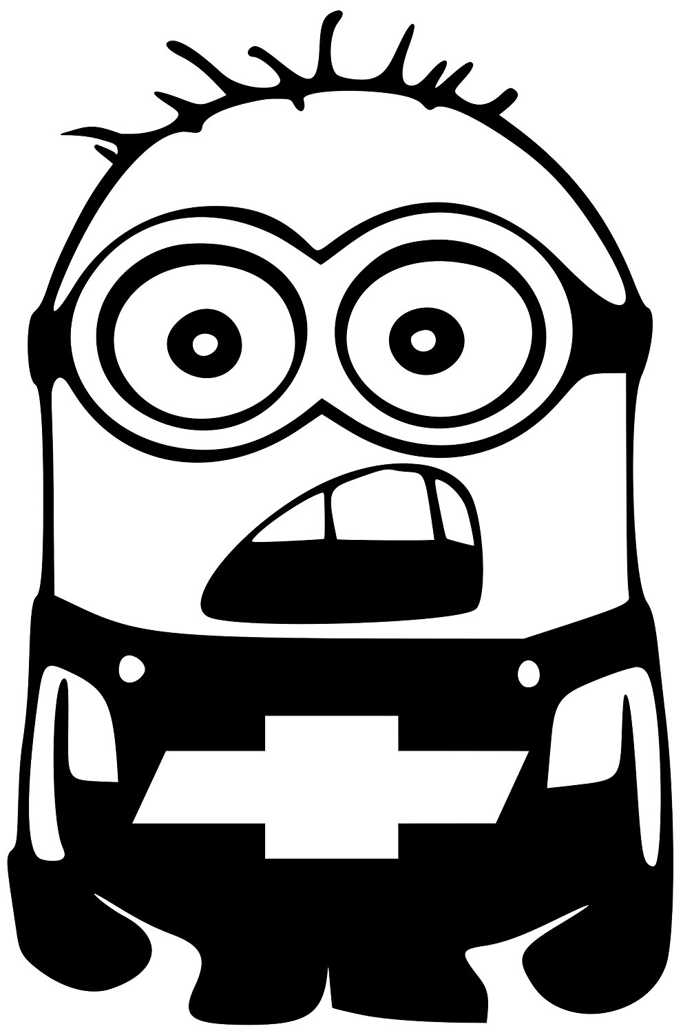 992x1500 Chevy Silverado Truck Van Minion Vinyl White Sticker