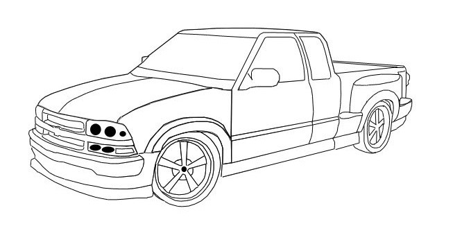 Custom Chevy S10 Drawing Coloring Pages