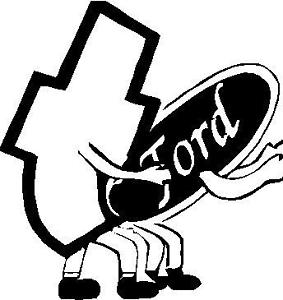 283x300 Chevy Bending Ford Funny Decal Sticker Truck Emblem Ebay