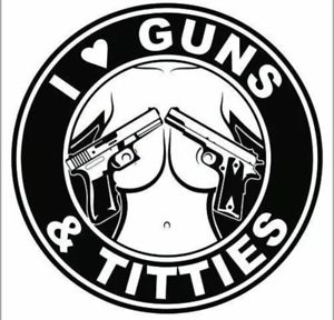 300x288 I Love Guns Funny Car Truck Window White Vinyl Decal Sticker Chevy