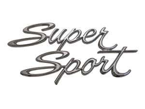 300x225 Us Made! 1966 67 Chevy Super Sport Rear Quarter Emblem Pair New