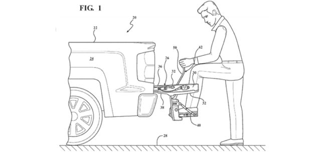 642x336 Chevy Patents Built In Tailgate Step For Trucks Rear View Safety