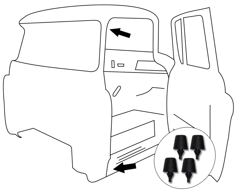 800x644 1960 63 Chevy Amp Gmc Truck Door Rubber Bumper 4 Pc Set