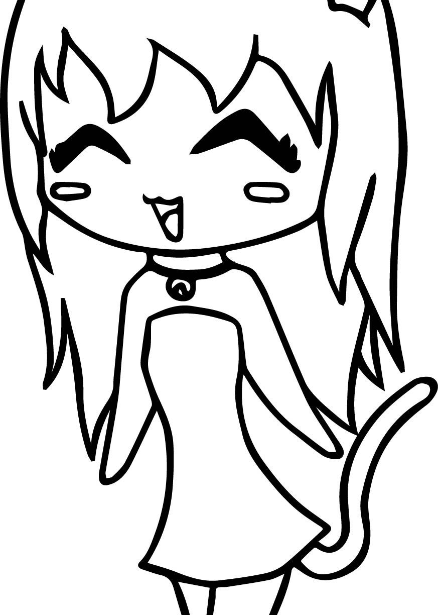 873x1224 Wonderful Anime Manga Girl Coloring Page Free Printable Pages