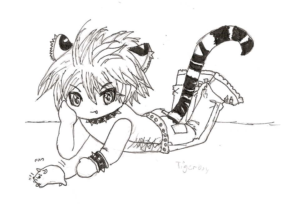 900x672 Chibi Tiger Boy By Kittikat345