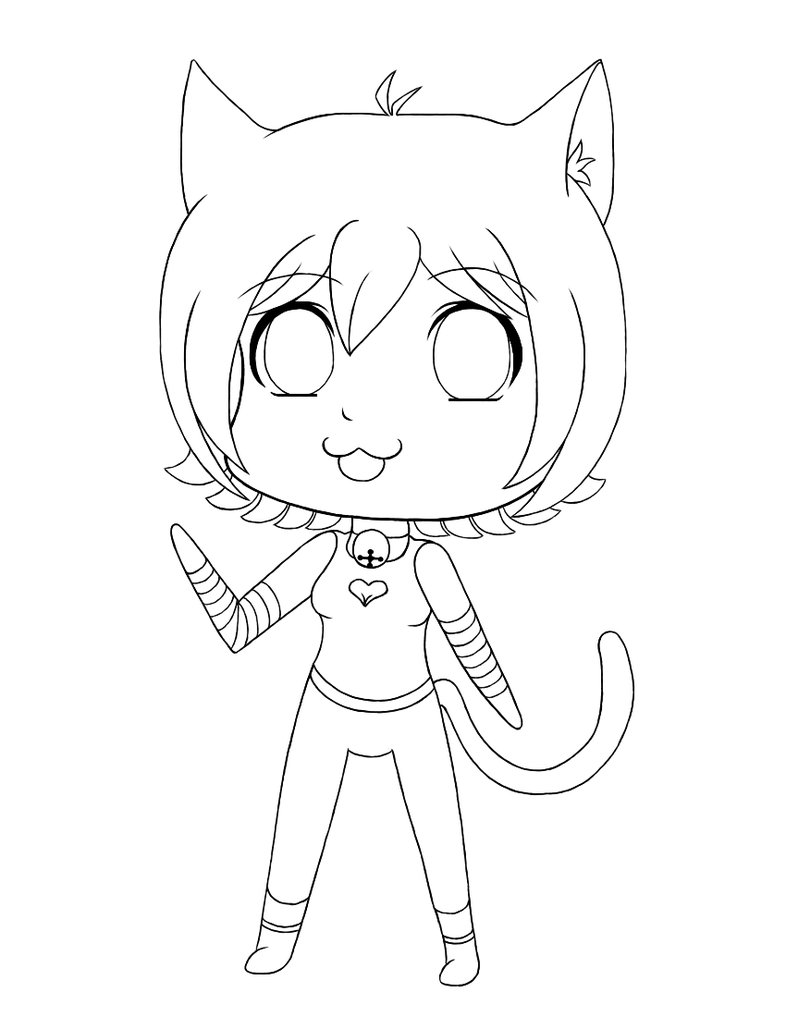 786x1017 Chibi Cat Girl Lineart By Nekojin09