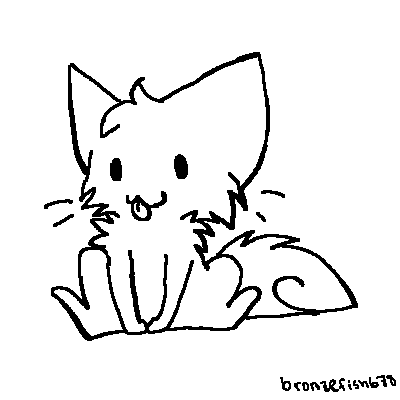 400x400 Chibi Cat Lineart 3 By Bronzefish678
