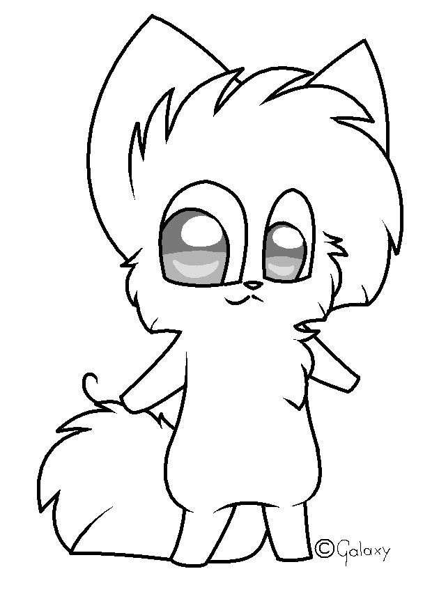 630x850 Chibi Cat Line Art By Galaxykitteh