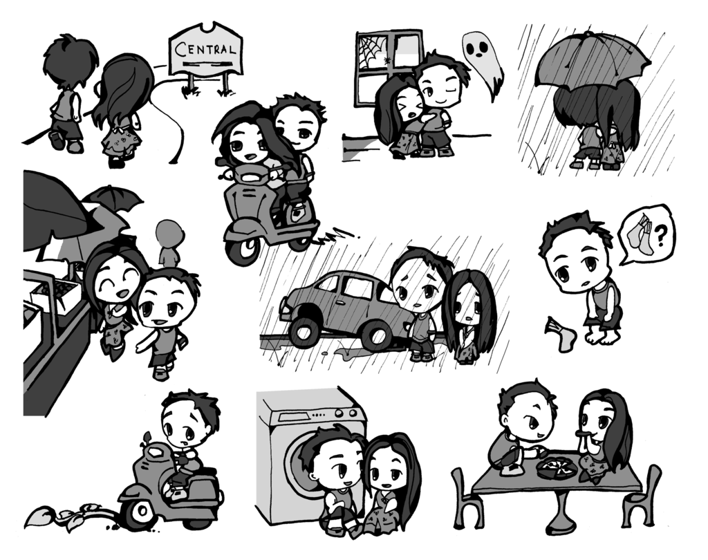 1024x810 Chibi Couple Illustrations Byewingart