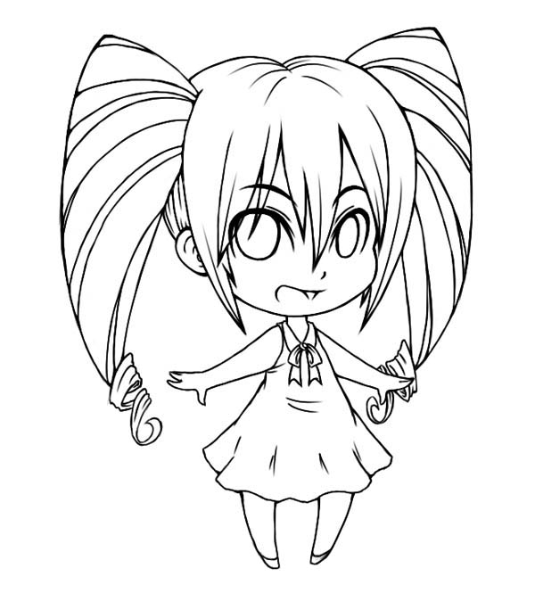 600x665 Awesome Chibi Drawing Coloring Page